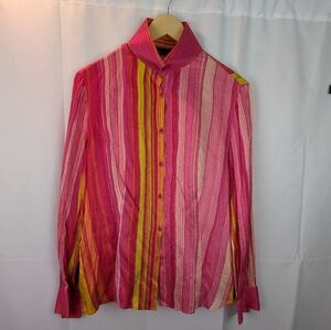 Striped Pink and Yellow Men's Shirt